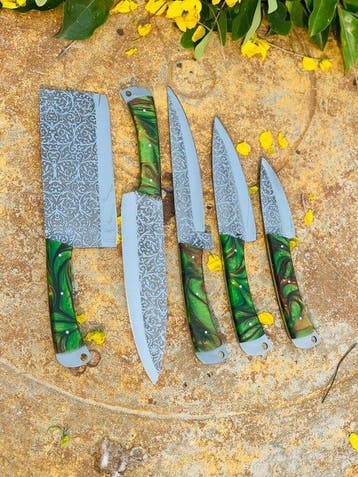 Keukenmes - Kitchen knife set - Staal, Hars - Azië