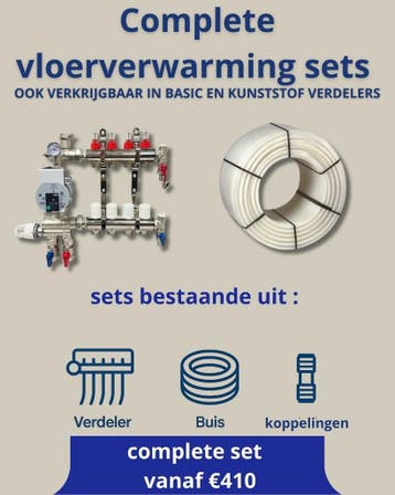 Complete vloerverwarming sets - te bestellen tot 120m2, Doe-het-zelf en Verbouw, Verwarming en Radiatoren, Verzenden, Nieuw
