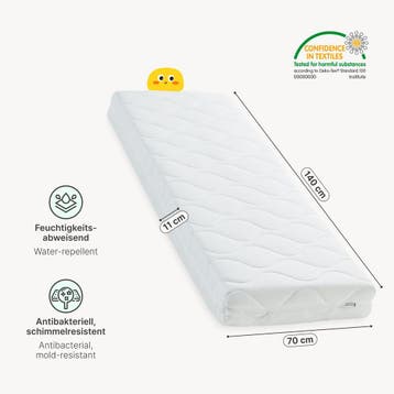 Kinderbed Treviolo met uitvalbeveiliging en matras 70x140 cm, Verzenden, Nieuw