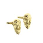 Gouden manchetknopen met artistieke gezichtsvormen, Ophalen of Verzenden, Gebruikt, Goud