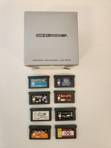 Nintendo - Gameboy Advance SP - GBA SP Artic Blue Boxed & 8, Nieuw