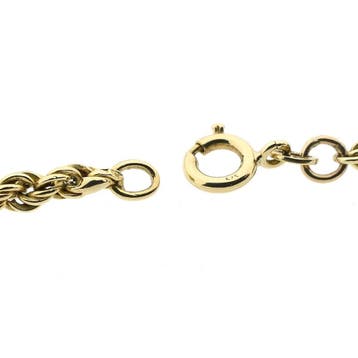 Gouden gedraaide schakelketting, Sieraden, Tassen en Uiterlijk, Kettingen, Ophalen of Verzenden, Gebruikt, Goud, Goud