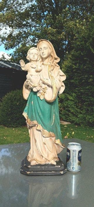 Beeld, Maria met kind - 55 cm - Hars - 2026, Antiek en Kunst