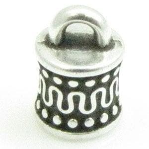 1 x DQ metaal eindkap antiek zilver kleur ca. 10 x 6mm Ø4.., Ophalen of Verzenden, Nieuw, Draad