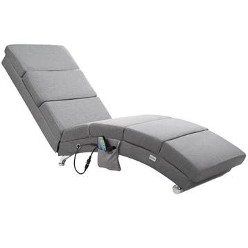 Ligstoel Londen Grijs met Massage- & Verwarmingsfunctie, Verzenden, Nieuw