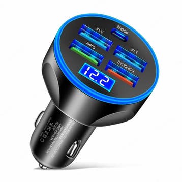 DrPhone QC18 – 5 Poorts Autolader – USB-C PD 20W & QC3.0 Sne, Verzenden, Nieuw