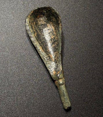Oud-Romeins Brons Medisch instrument – lepel met een, Antiek en Kunst