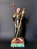 Beeld, Saint François de Paule - 35 cm - Polychroom hout