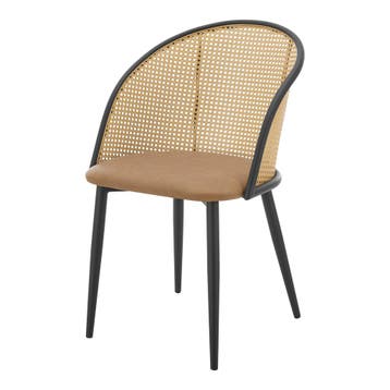 [en.casa] Eetkamerstoel Gagnef set van 2 bruin en zwart 82x5, Huis en Inrichting, Stoelen, Verzenden, Nieuw