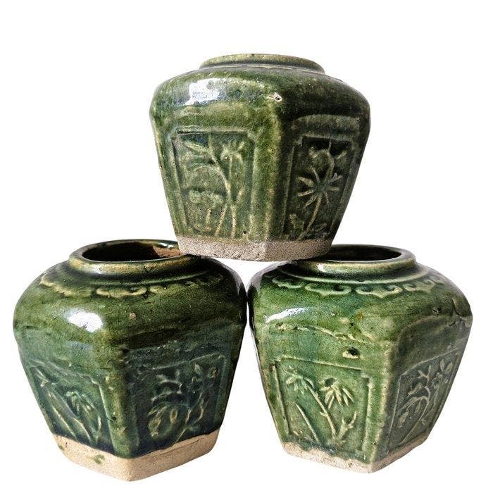 Gemberpot (3) - Aardewerk - Shiwan gemberpotten, Antiek en Kunst, Kunst | Designobjecten