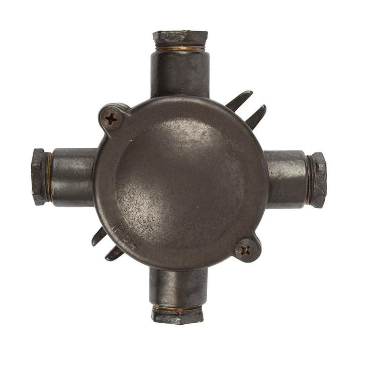 Jaren 30 Vintage Lasdoos X Zwart Brons Tuinverlichting, Doe-het-zelf en Verbouw, Elektra en Kabels, Verzenden