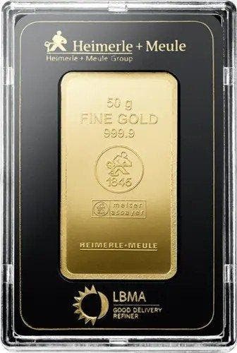 50 gram - Goud .999 - Heimerle + Meule - Verzegeld en met
