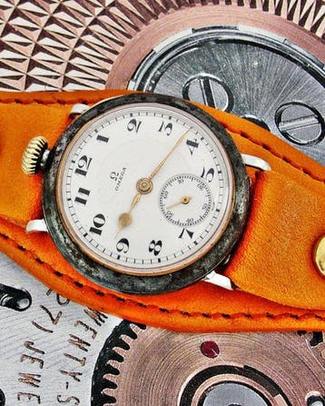 Omega - Trench watch Gun metal 1910 s.. - Heren - 1900-1949, Nieuw