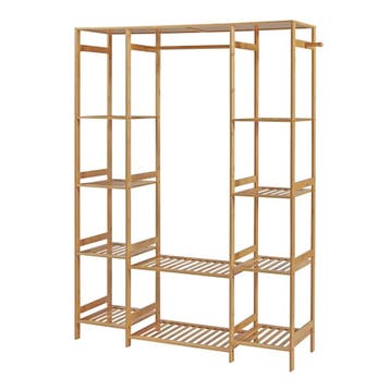 [en.casa] Kledingkast Ilomantsi bamboe open kast 165x122x35, Verzenden, Nieuw