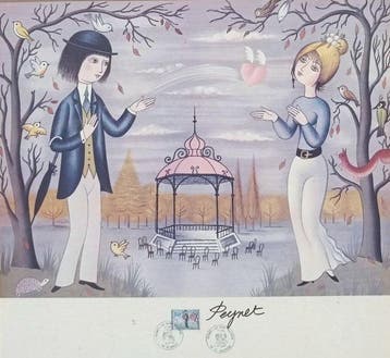 Raymond Peynet (1908-1999) - Le kiosque rose de Valence