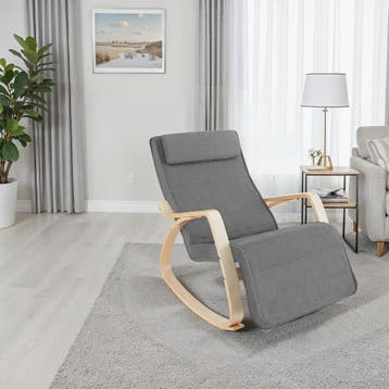 Schommelstoel Onda - lichtgrijs, Huis en Inrichting, Stoelen, Verzenden, Nieuw