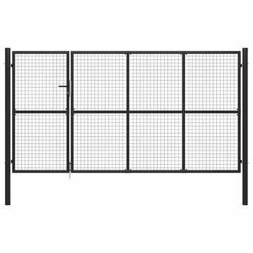vidaXL Tuinpoort staal 350x150 cm antraciet, Verzenden, Nieuw