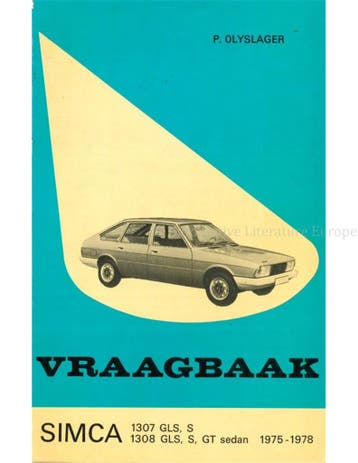 1975-1978 SIMCA 1307 GLS | S, 1308 GLS | S | GT SEDAN, Nieuw, Author