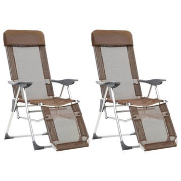 vidaXL Campingstoelen met voetensteun 2 st inklapbaar, Verzenden, Nieuw
