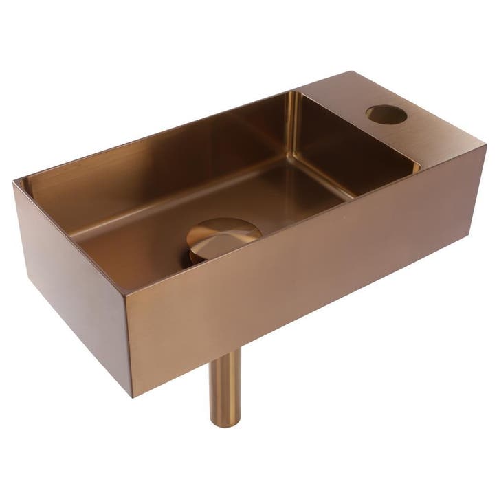 Differnz fontein RVS rose 36.5 x 18 x 9 cm, Doe-het-zelf en Verbouw, Sanitair, Wastafel, Nieuw, Rvs, Ophalen of Verzenden
