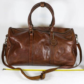 Borsa da viaggio Telecom in pelle pieno fiore – Made in