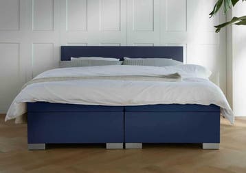 ACTIE! Boxspring Andorra 180 200 Blauw, 180 cm, 200 cm, Modern, Verzenden