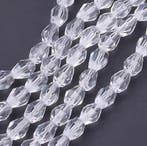 1 x Streng glaskralen facet druppel 6 x 4 mm – gat 1 mm, Ophalen of Verzenden, Nieuw, Kraal