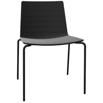 Andreu World Flex Chair Aluminium Zwart - Eetkamerstoel -, Huis en Inrichting, Stoelen, Ophalen of Verzenden, Zo goed als nieuw