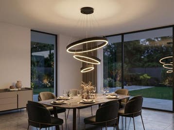 Veiling - Hanglamp Zwart Trio Ring 60W LED CCT 3 Kleur, Huis en Inrichting, Nieuw
