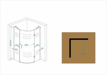 Aanbieding: Wiesbaden 1/4 r.douchecabine RS 900x900x2000, Ophalen of Verzenden, Nieuw