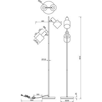 LED Vloerlamp - Trion Guido - E27 Fitting - 2-lichts - IP20, Huis en Inrichting, Lampen | Vloerlampen, Ophalen of Verzenden, Nieuw