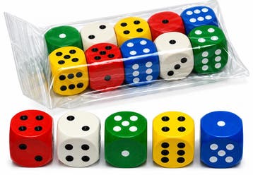 Gekleurde Houten Dobbelstenen - 25mm (10 stuks) | HOT Games, Verzenden, Nieuw