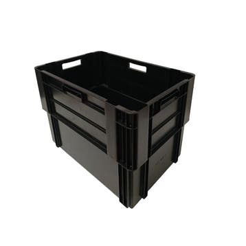 Nestbare Stapelkrat, 600x400x420 mm, euronorm, zwart, 40 tot 60 cm, 50 tot 75 cm, Ophalen of Verzenden, Krat