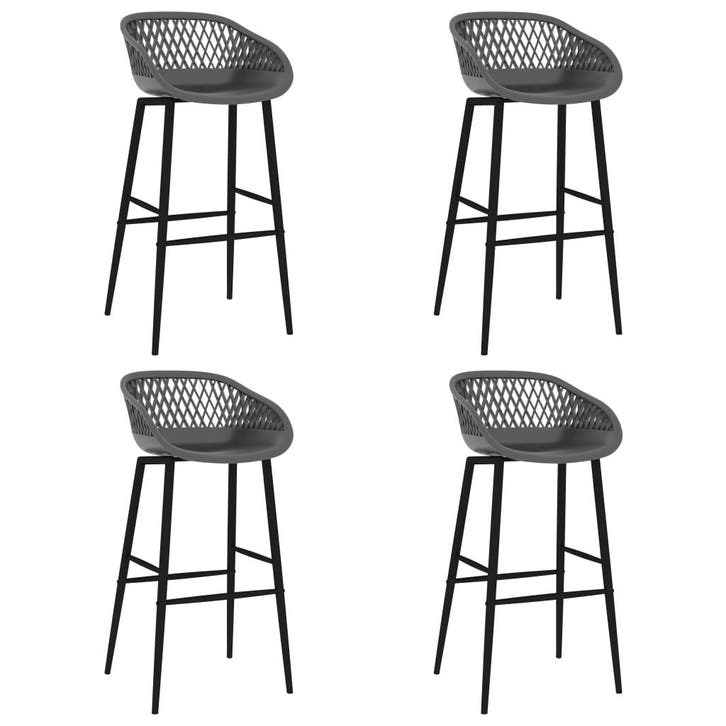 vidaXL Barstoelen 4 st grijs, Huis en Inrichting, Barkrukken, Nieuw, Verzenden