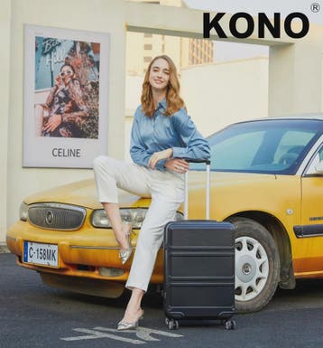 KONO Lichtgewicht ABS+PC Koffer met 4 Twin Wheels en TSA Slo, Verzenden, Nieuw