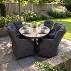 Akron-Darwin Tuinset 6 Personen - Teak / Rock Grey, Verzenden, Nieuw