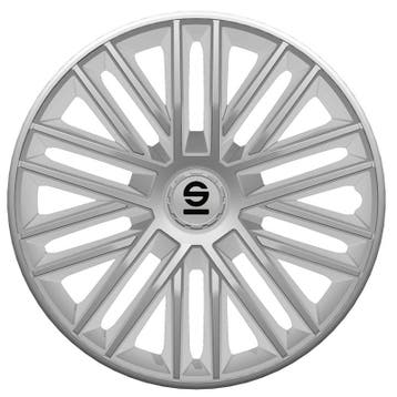4-Delige Sparco Wieldoppen  Bergamo 14-inch zilver, Auto diversen, Wieldoppen, Verzenden, Nieuw