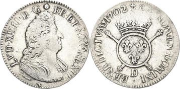 Écu aux insignes 1702, Frankreich Ludwig Xiv 1643-1715, Verzenden