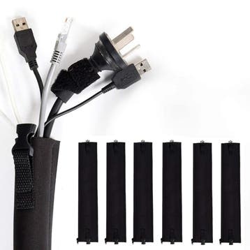 Kabelgoot - Kabel Organiser Set - 6 Stuks - Zwart, Doe-het-zelf en Verbouw, Elektra en Kabels, Verzenden, Nieuw