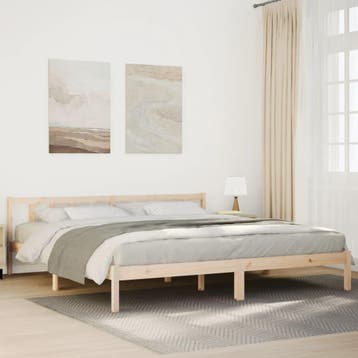 vidaXL Bedframe extra lang zonder matras massief grenenhout, Bruin, Verzenden, Hout, Nieuw