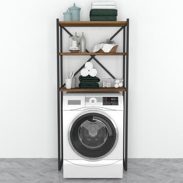 [en.casa] Ombouwkast Askersund 160x66x34 cm zwart en walnoot, Verzenden, Nieuw