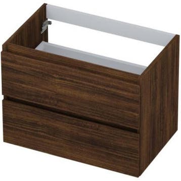INK - Onderkast 2 Laden Greeploos met Houten Keerlijst -, Huis en Inrichting, Badkamer | Badkamermeubels, Ophalen of Verzenden