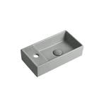 Fontein Ora 41x22x10cm mat grijs inclusief afvoerplug links, Verzenden, Nieuw