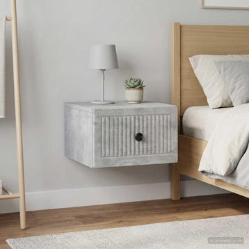 vidaXL Wandbeugel Bedkast 2 st Betongrijs 33 x 34,5 x 20 cm, Minder dan 45 cm, Verzenden, Nieuw, Minder dan 55 cm