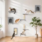 Klimwand katten 6-delige set, 2 kattenhuisjes met stabiele k, Verzenden, Zo goed als nieuw