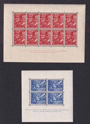 Nederland 1940/1942 - Legioenblokken en Guilloche - NVPH, Gestempeld