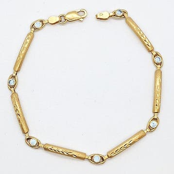 Armband - 18 karaat Geel goud Synthetische edelsteen, Nieuw