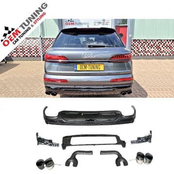 SQ7 Diffuser voor Q7 | 2019-2024 | s line | black edition |, Nieuw, Achter, Bumper, Audi