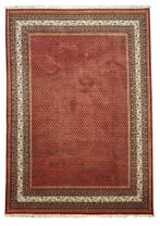 Groot Perzisch tapijt Mir 350x250 wollenvloerkeed, 200 cm of meer, Zo goed als nieuw, Rechthoekig, Blauw