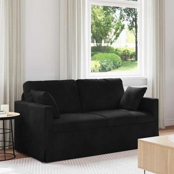 vidaXL Bank Zwart 158 x 78 x 80 cm Fluweel, Huis en Inrichting, Banken | Bankstellen, Verzenden, Nieuw, Stof, Minder dan 150 cm